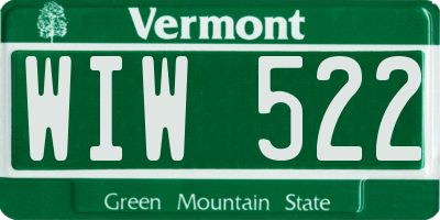 VT license plate WIW522