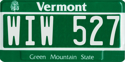 VT license plate WIW527