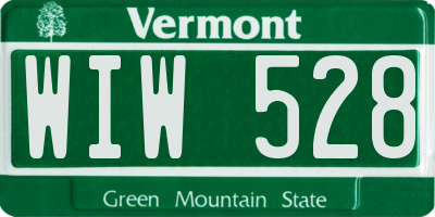 VT license plate WIW528