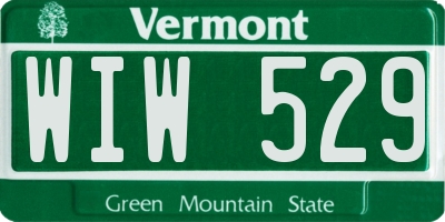VT license plate WIW529
