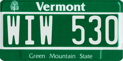 VT license plate WIW530