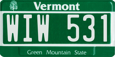 VT license plate WIW531