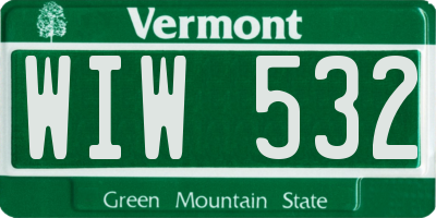 VT license plate WIW532