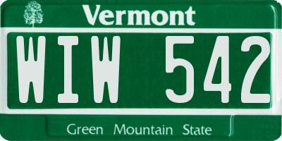 VT license plate WIW542