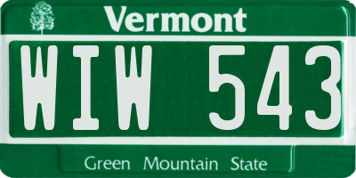 VT license plate WIW543