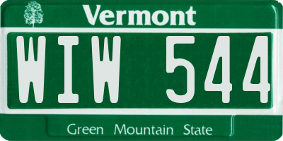 VT license plate WIW544
