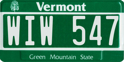 VT license plate WIW547