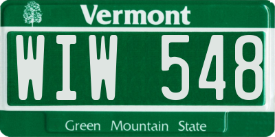VT license plate WIW548