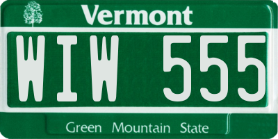 VT license plate WIW555