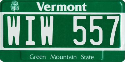 VT license plate WIW557