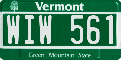 VT license plate WIW561