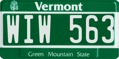 VT license plate WIW563