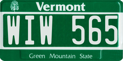 VT license plate WIW565