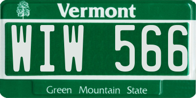 VT license plate WIW566