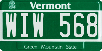 VT license plate WIW568