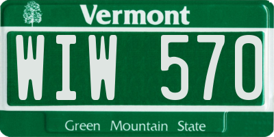 VT license plate WIW570