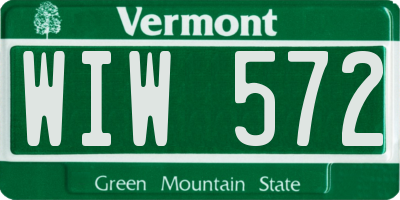 VT license plate WIW572