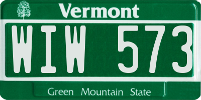 VT license plate WIW573