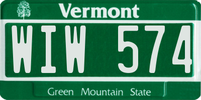 VT license plate WIW574