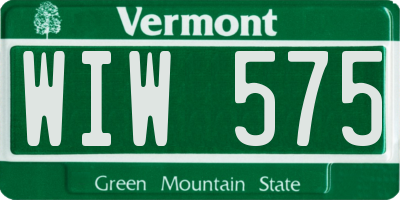 VT license plate WIW575