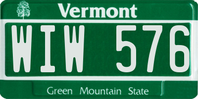 VT license plate WIW576
