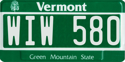 VT license plate WIW580