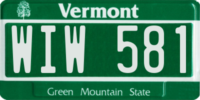 VT license plate WIW581