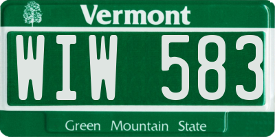 VT license plate WIW583