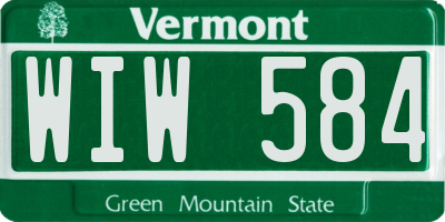 VT license plate WIW584