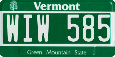 VT license plate WIW585