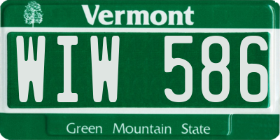 VT license plate WIW586