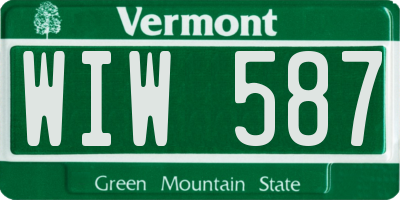 VT license plate WIW587