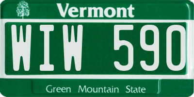 VT license plate WIW590
