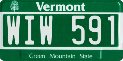 VT license plate WIW591