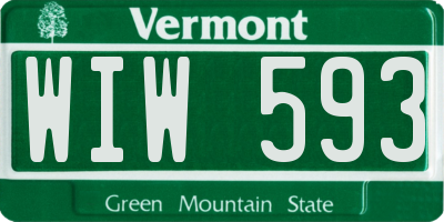 VT license plate WIW593