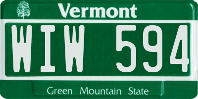 VT license plate WIW594