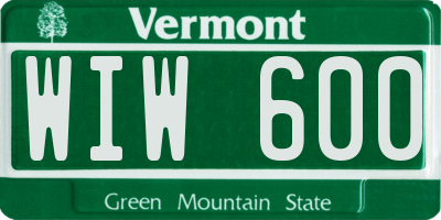 VT license plate WIW600