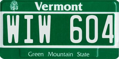 VT license plate WIW604