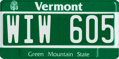 VT license plate WIW605