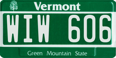 VT license plate WIW606