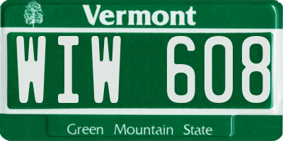 VT license plate WIW608