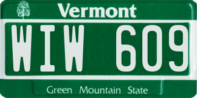 VT license plate WIW609