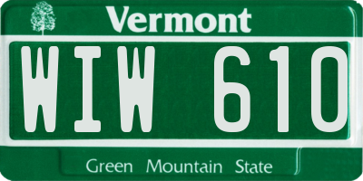 VT license plate WIW610