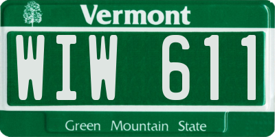 VT license plate WIW611