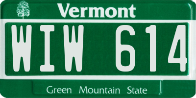 VT license plate WIW614