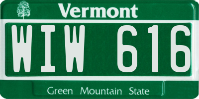 VT license plate WIW616