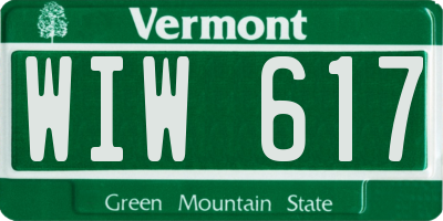 VT license plate WIW617