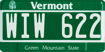 VT license plate WIW622