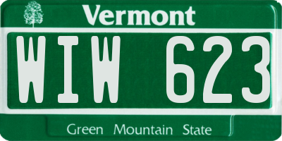 VT license plate WIW623