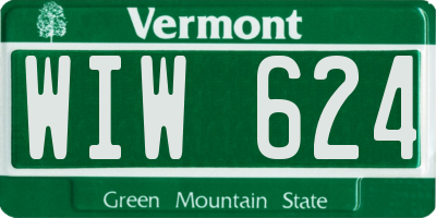 VT license plate WIW624